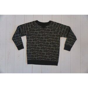 Champion All Over Logo Crewneck Sweatshirt Black - Size XL
